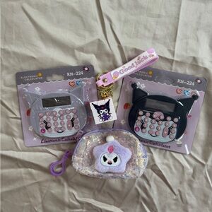 Kuromi *cute* Calculators and Keychain Set